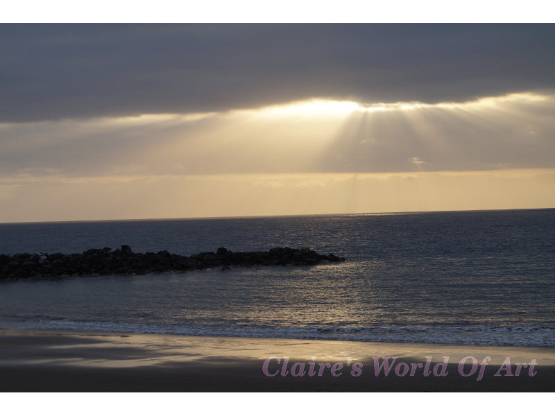 Sunset Rays At The Beach